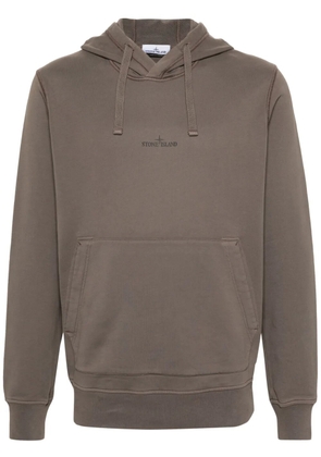 Stone Island logo-print cotton hoodie - Neutrals