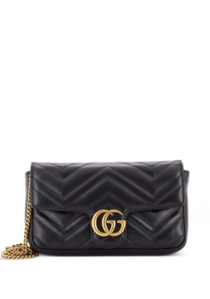 Gucci Pre-Owned GG Marmont Wallet on Chain Matelasse Leather Mini crossbody bag - Black
