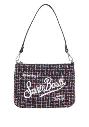 MC2 Saint Barth logo-embroidered zip-fastening clutch bag - Black