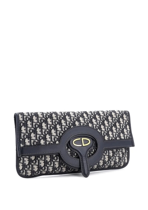 Christian Dior Pre-Owned Fold Over Oblique Canvas clutch bag - Blue