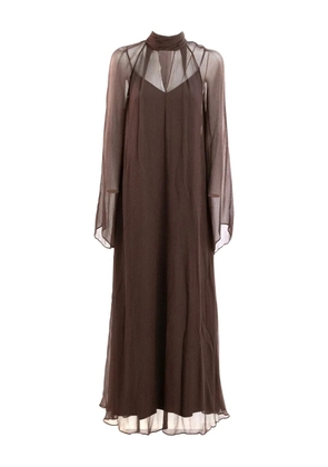 STAUD long-sleeve maxi dress - Brown
