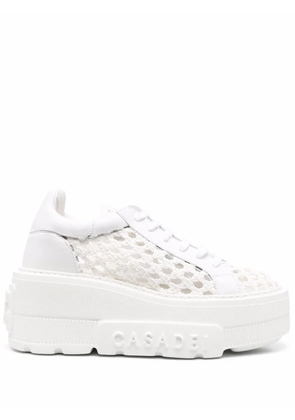Casadei woven platform sneakers - White