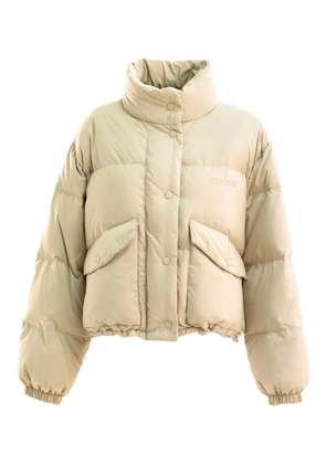 Miu Miu quilted high-neck jacket - Neutrals