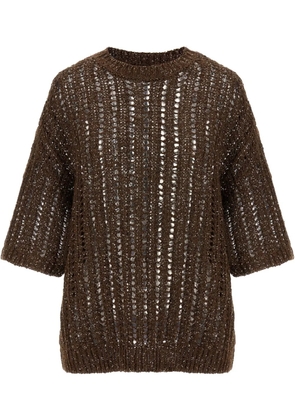 Brunello Cucinelli Rustic Dazzling Net jersey - Brown