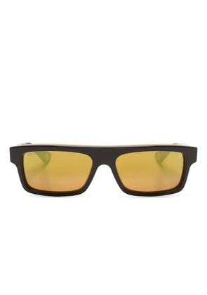 Gucci Eyewear two-tone rectangle-frame sunglasses - Brown
