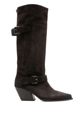 Elena Iachi 65mm buckle-detailing knee-high boots - Brown