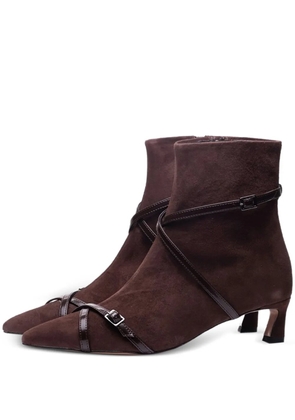 Poche Paris buckle-strap boots - Brown