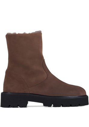 Aquatalia calf suede lug-sole ankle boots - Brown