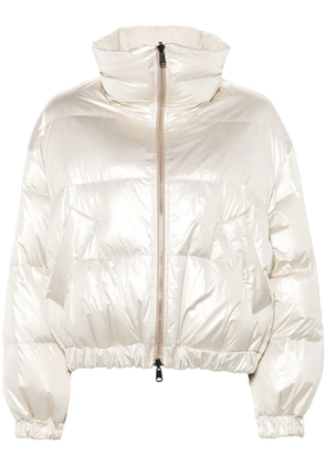 Brunello Cucinelli zip-up puffer jacket - White