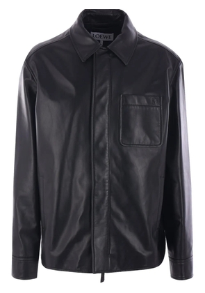 LOEWE leather overshirt - Black
