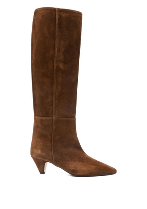 Anna F. pointed-toe knee-high boots - Brown