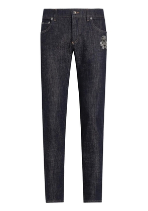 Dolce & Gabbana logo-appliqué skinny jeans - Blue