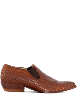 Sonora 30mm woven leather slip-on boots - Brown