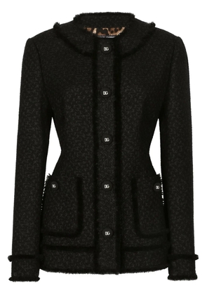 Dolce & Gabbana DNA logo-engraved buttoned jacket - Black