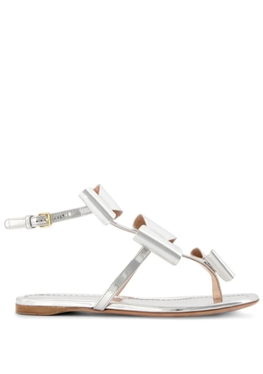 Giambattista Valli Pop-Bow flat sandals - Silver