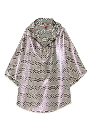 Missoni hood chevron-pattern cape - Green