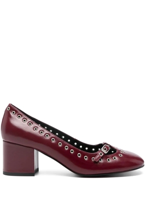 Bibi Lou eyelet-detail block-heel pumps - Red