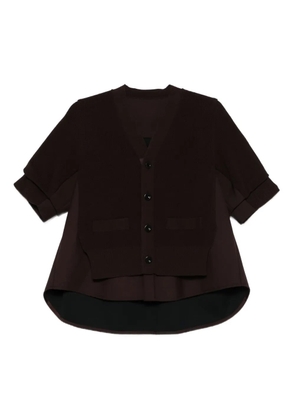 sacai button-front layered cardigan - Brown