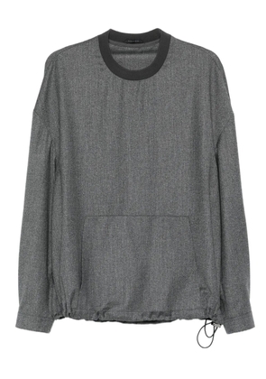 Giorgio Armani drawstring pocket wool sweatshirt - Grey