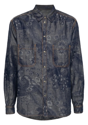 ETRO patterned-jacquard denim shirt - Blue