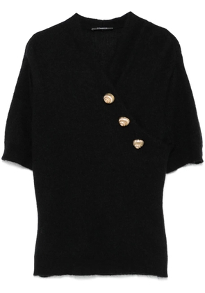 Balmain embossed-button top - Black
