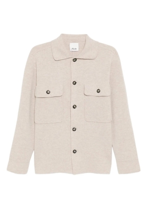 Allude knitted shirt jacket - Neutrals
