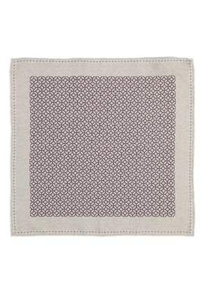 Brunello Cucinelli geometric-print poquet square - Neutrals