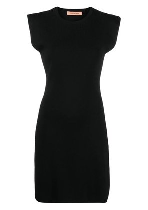 Yves Salomon fine-ribbed sleeveless mini dress - Black