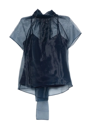 Simkhai mock-neck ribbon top - Blue