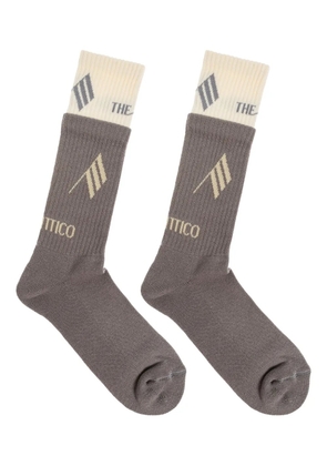 The Attico logo-print socks - Grey