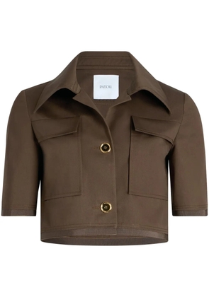 Patou short-sleeved cropped jacket - Brown
