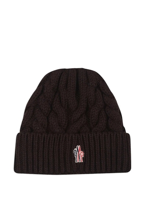 Moncler Grenoble cable-knit beanie hat - Brown