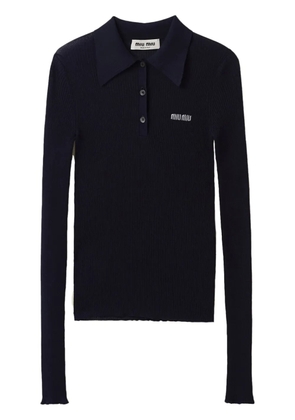 Miu Miu cashmere polo shirt - Blue