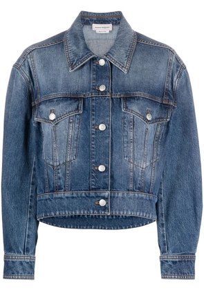 Alexander McQueen cropped denim jacket - Blue
