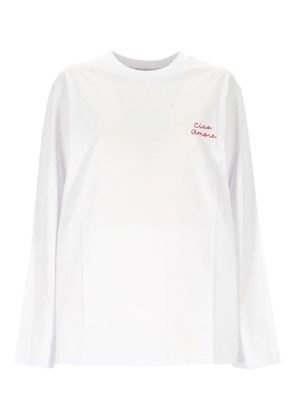 Giada Benincasa embroidered long-sleeves T-shirt - White