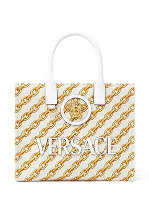 Versace small Chain Stripes La Medusa tote bag - Neutrals