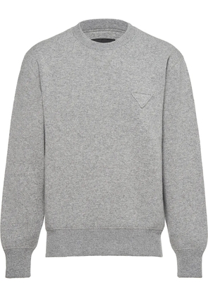Prada logo-appliqué sweatshirt - Grey