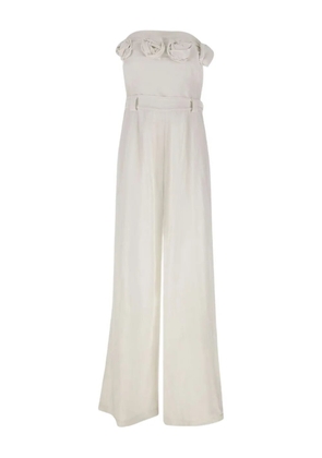 kaos rose-embellished jumpsuit - White