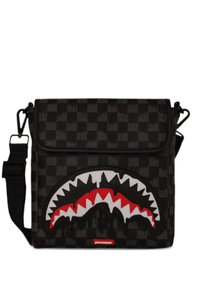 Sprayground shark-checkered shoulder bag - Black