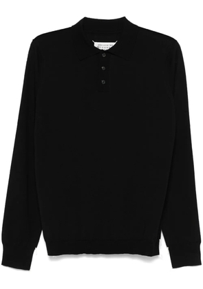 Maison Margiela fine-knit polo shirt - Black