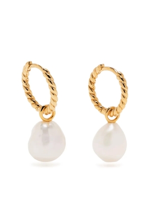 Missoma pearl drop hoop earrings - Gold