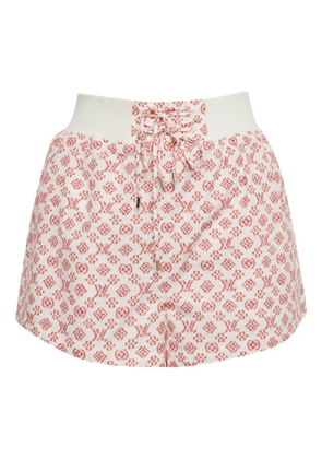 Louis Vuitton Pre-Owned Monogram-print drawstring shorts - White