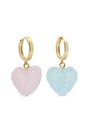 Crystal Haze Jelly heart earrings - Gold