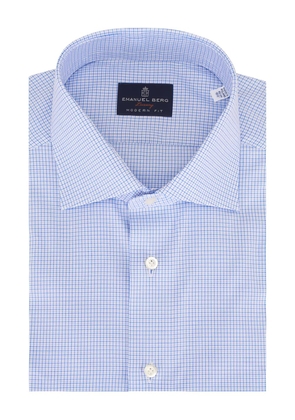 EMANUEL BERG checked cotton shirt - Blue