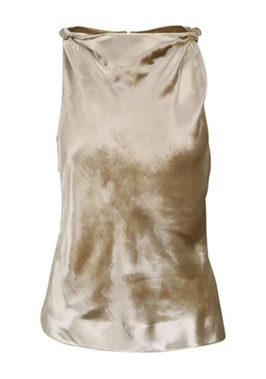 Adam Lippes Selima cowl-neck velvet top - Neutrals