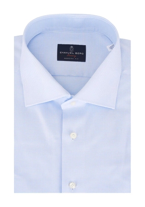 EMANUEL BERG patterned cotton shirt - Blue