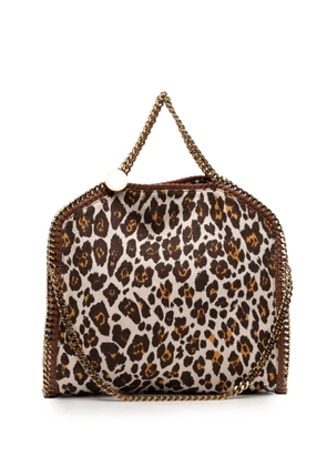 Stella McCartney Pre-Owned 2010-2025 Falabella Leopard Printed Canvas Fold Over Tote satchel - Brown