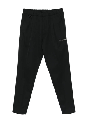 Low Brand ring-detail elasticated straight-leg trousers - Black