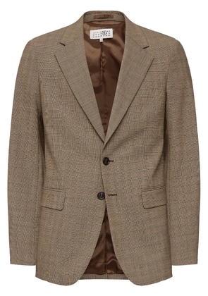 MM6 Maison Margiela tartan-pattern blazer - Brown