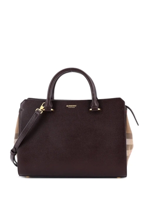 Burberry Pre-Owned Banwell Leather and House Check Canvas Small tote bag - Red